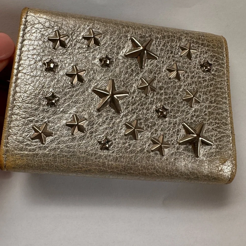 Jimmy Choo Gold Star-Studded Wallet
